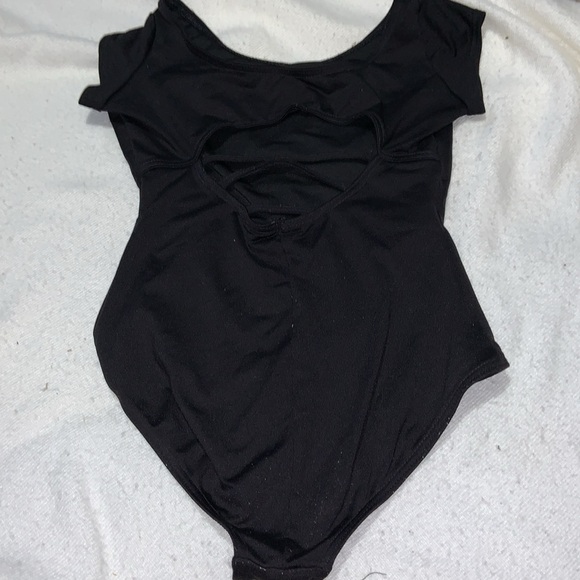 Capezio child large CL STUDIO COLLECTION HIGH NECK CAP SLEEVE LEOTARD Black - Picture 6 of 11